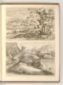 Jean Pesne; Charles Macé, Landschaft mit einer Festung auf einem Berg; Flusslandschaft mit Holz…