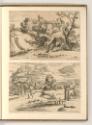 Jean Pesne; Charles Macé, Landschaft mit Klosteranlage; Landschaft mit Holzbrücke und Reiter, I…