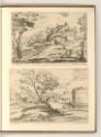 Jean Pesne; Charles Macé, Landschaft mit Festung auf einem Hügel; Landschaft mit Häusern an ein…