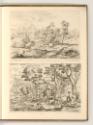 Jean Pesne; Charles Macé, Landschaft mit Wasserfall und zwei Kühen; Landschaft mit Satyren, Inv…