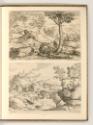 Jean Pesne; Charles Macé, Landschaft mit Mann auf kleiner Holzbrücke; Weite Landschaft mit zwei…