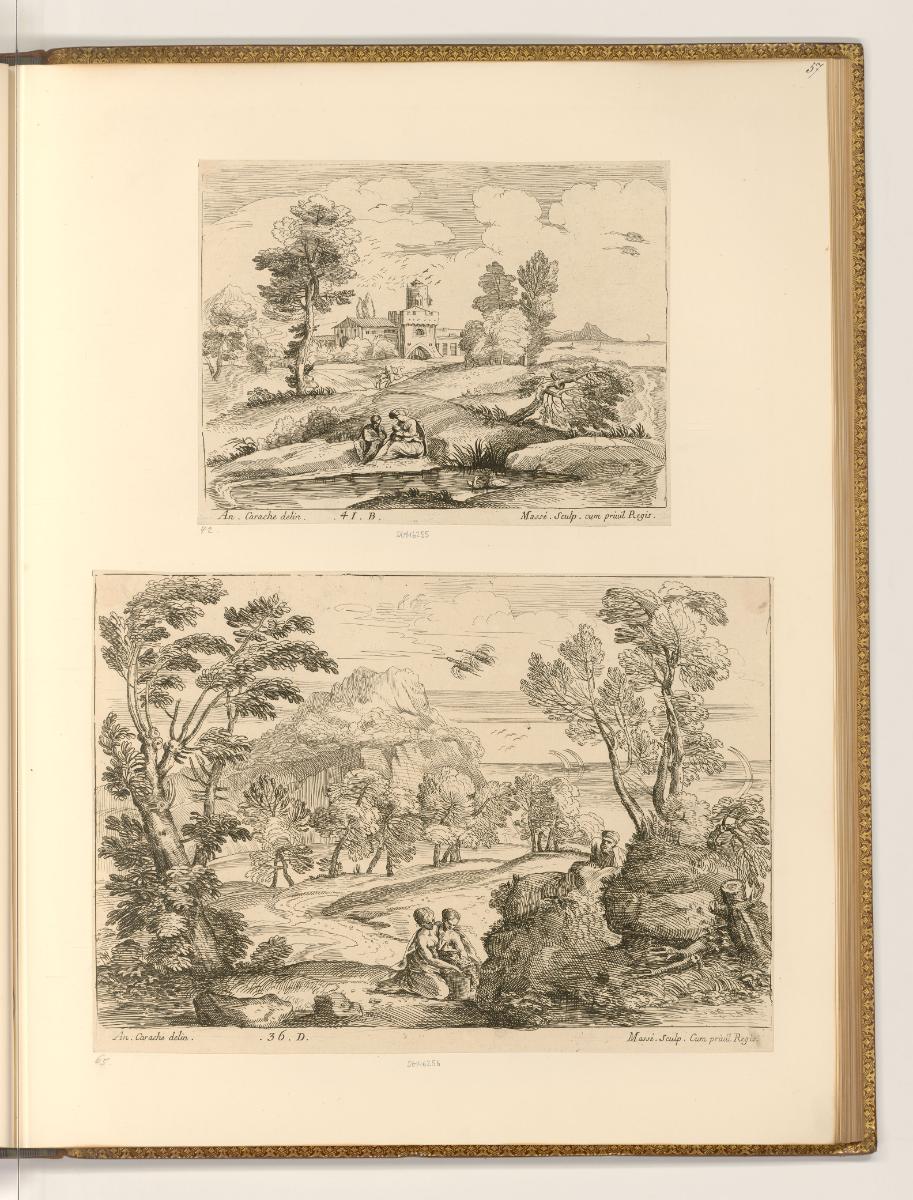 Jean Pesne; Charles Macé, Landschaft mit der Ruhe auf der Flucht nach Ägypten; Landschaft mit z…