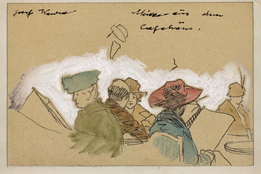 Josef Wawra, Skizze aus dem Cafehaus, Inv. Nr.: 40997