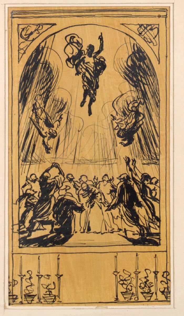 Josef Wawra, Skizze zum Bildnis "Christi Himmelfahrt", Inv. Nr.: 41000r