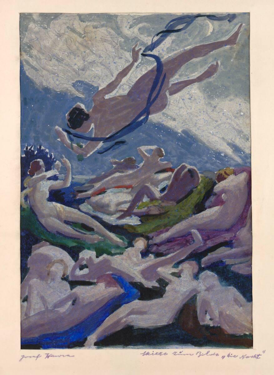 Josef Wawra, Skizze zum Bilde "Die Nacht", Inv. Nr.: 41003