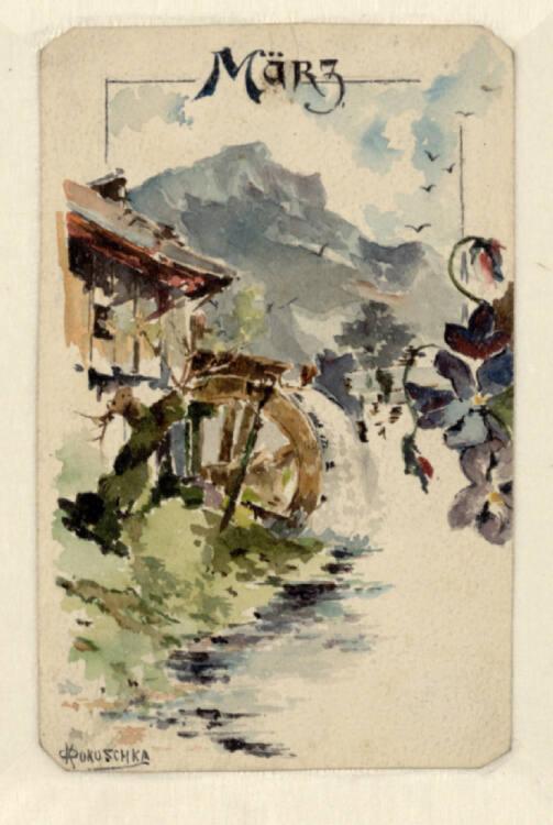Oskar Kokoschka, Mühle in Berglandschaft, Inv. Nr.: 41107