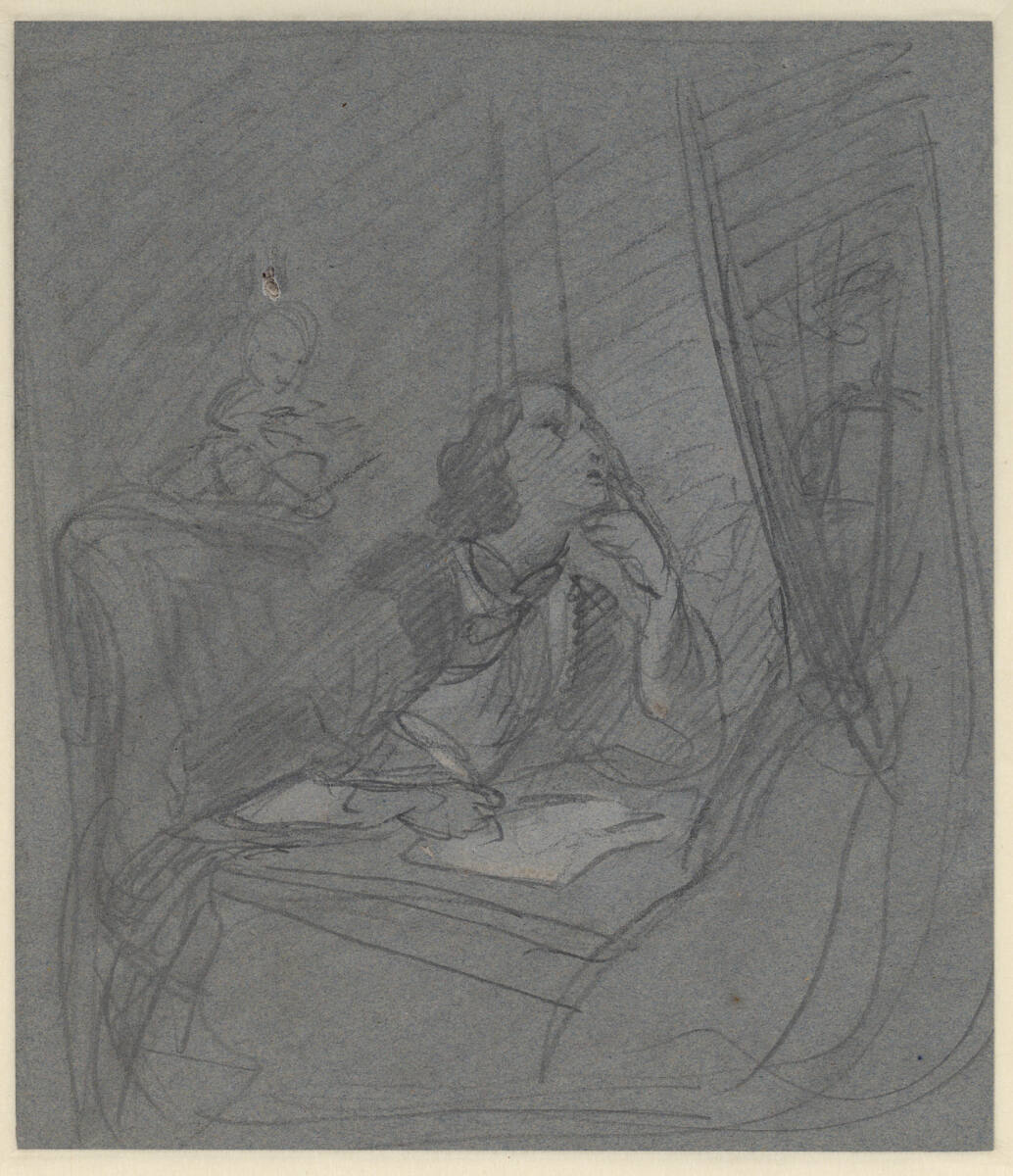 Nachdenklicher Schreibender, Josef Danhauser