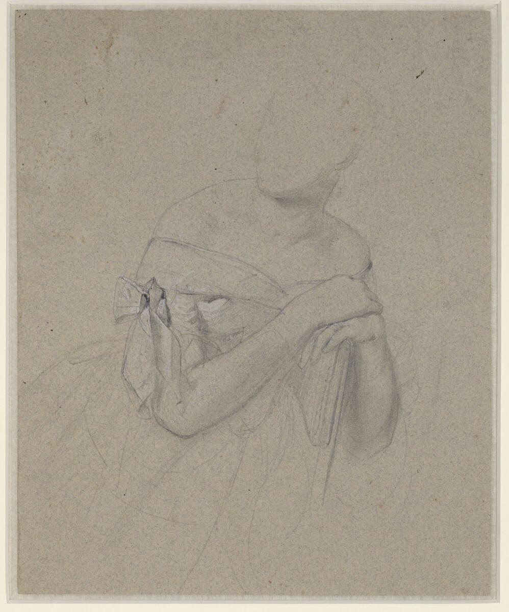Josef Danhauser, Studie einer Sitzenden für "Die Schachpartie", Inv. Nr.: 41157r