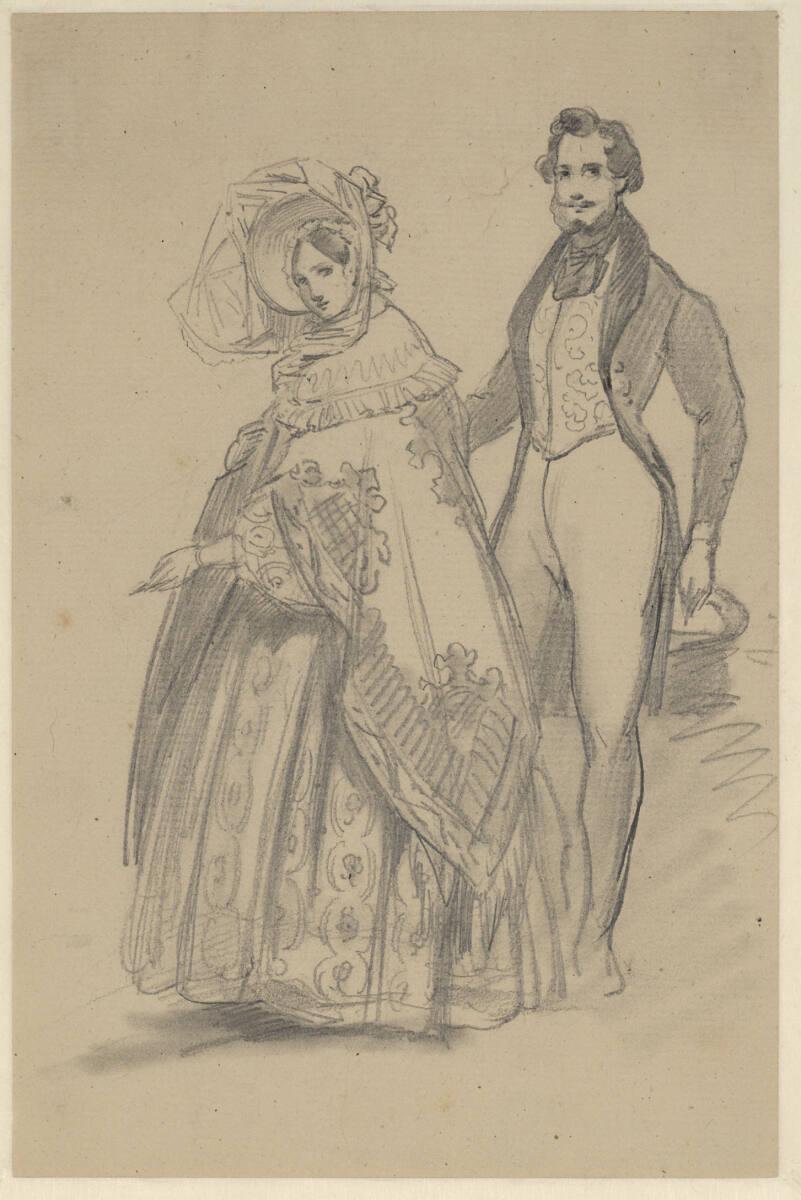 Josef Danhauser, Zwei Gewandstudien, Inv. Nr.: 41164