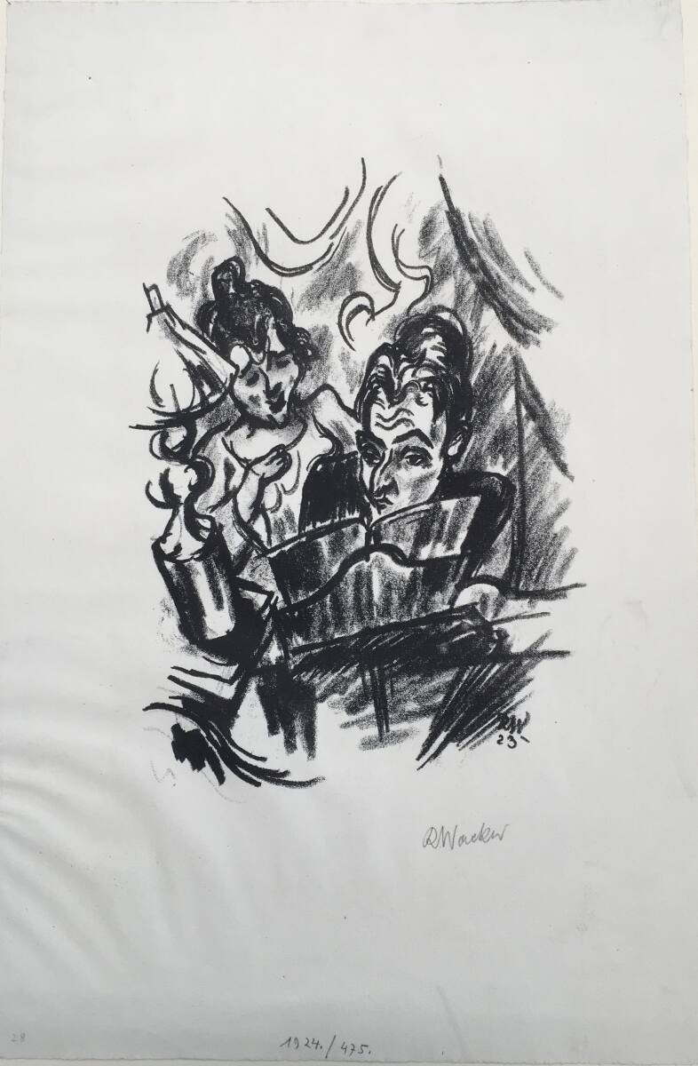 Musizierendes Paar, Rudolf Wacker, 1923
