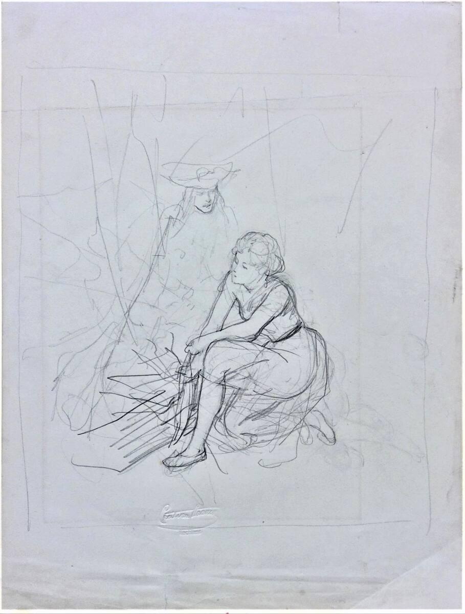 Cecil van Haanen, Mädchen vor Kamin kniend, Inv. Nr.: 32010r