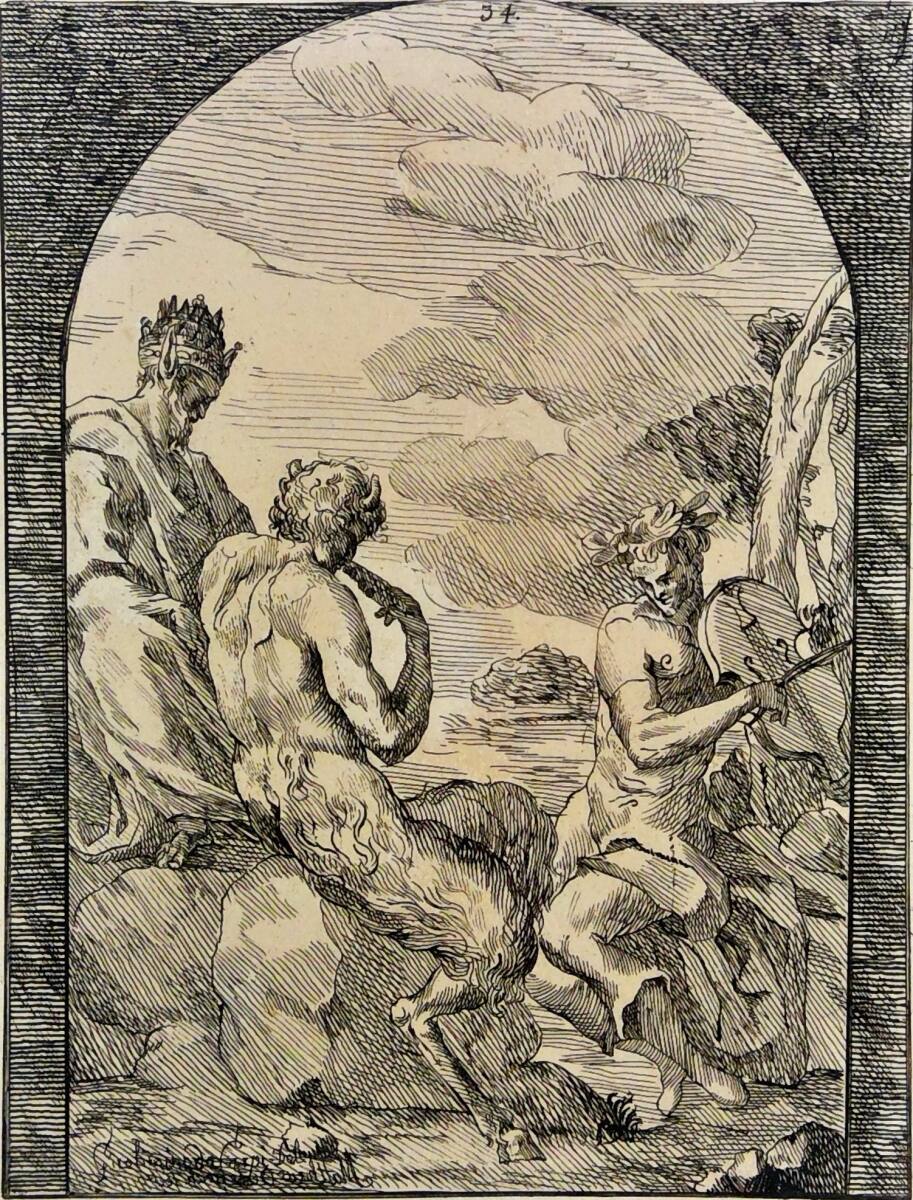 Wettstreit zwischen Apoll und Marsyas, Girolamo da Carpi, 1754