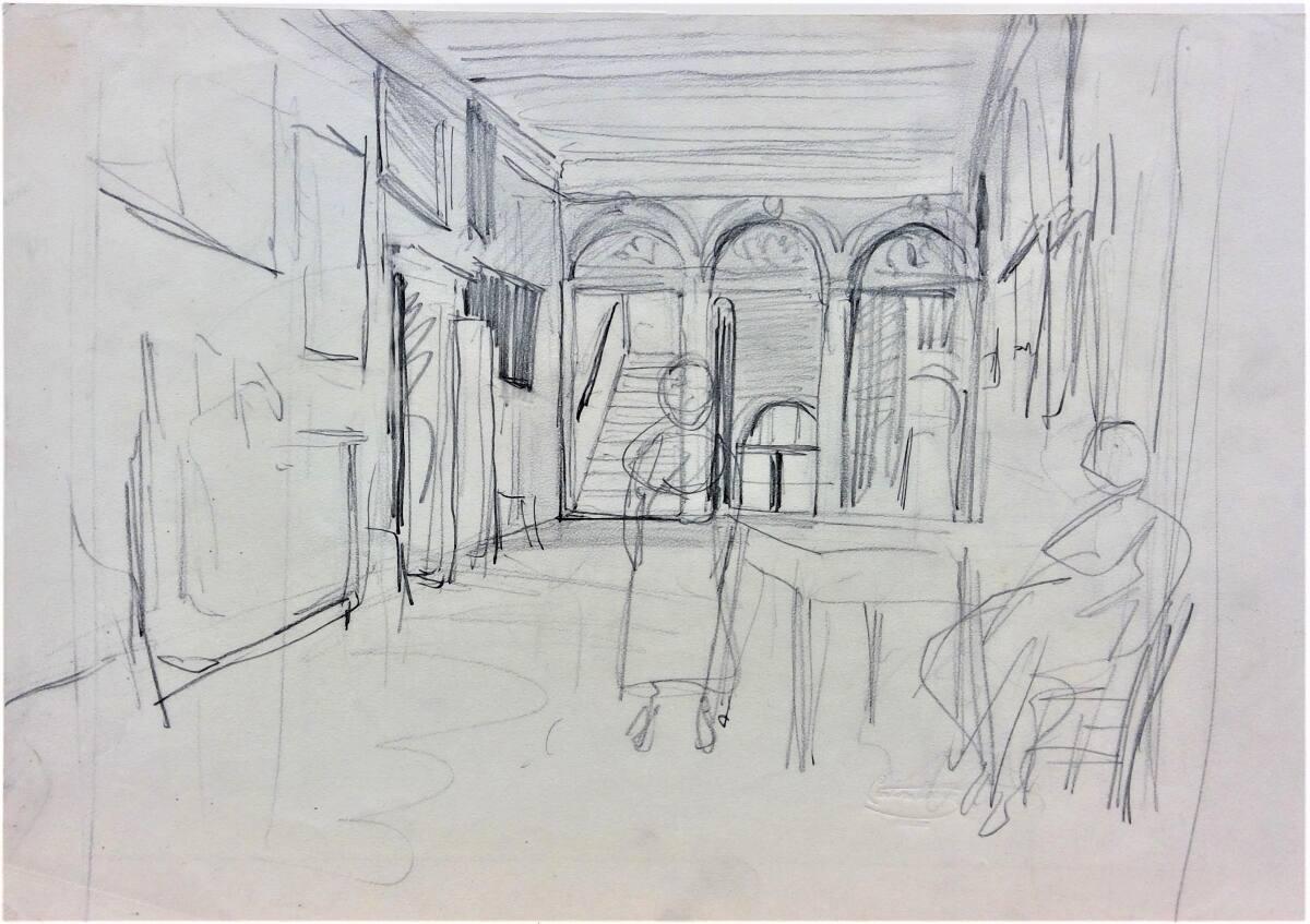 Cecil van Haanen, Interieur mit zwei Personen am Tisch, Inv. Nr.: 32156r