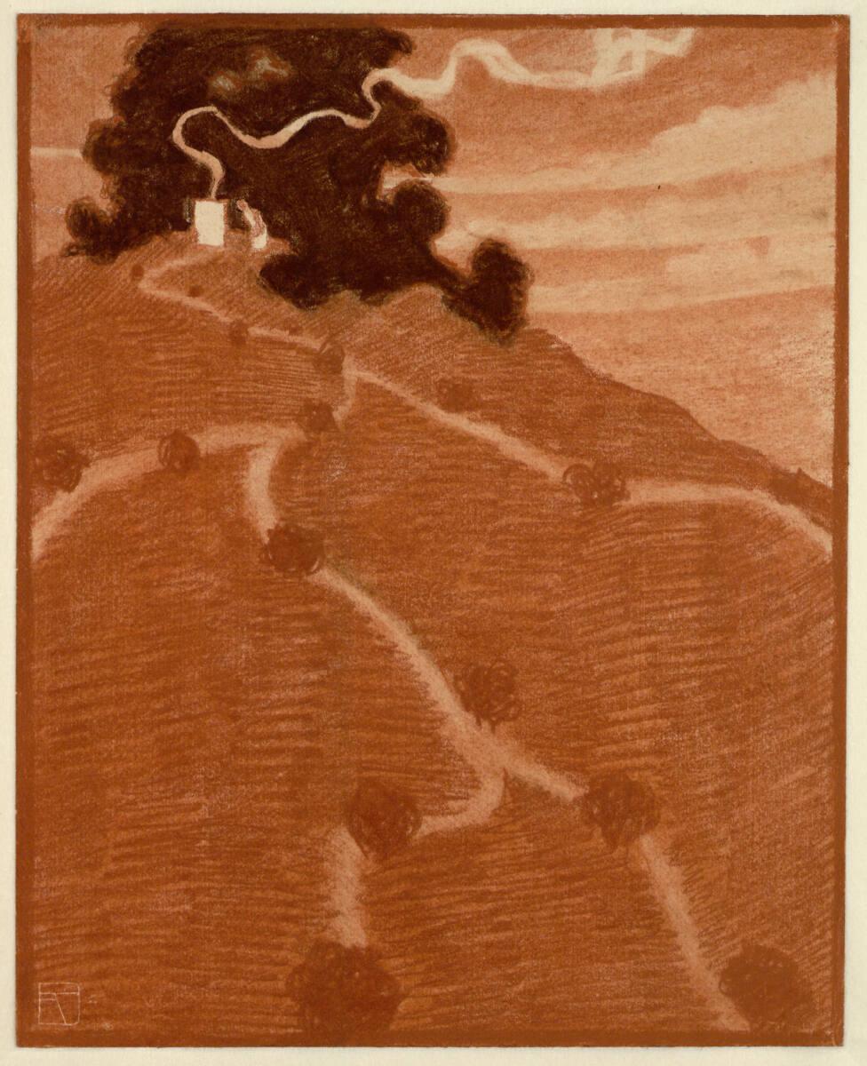 Adolf Boehm, Gebirgslandschaft mit Opferaltar, Inv. Nr.: 41571