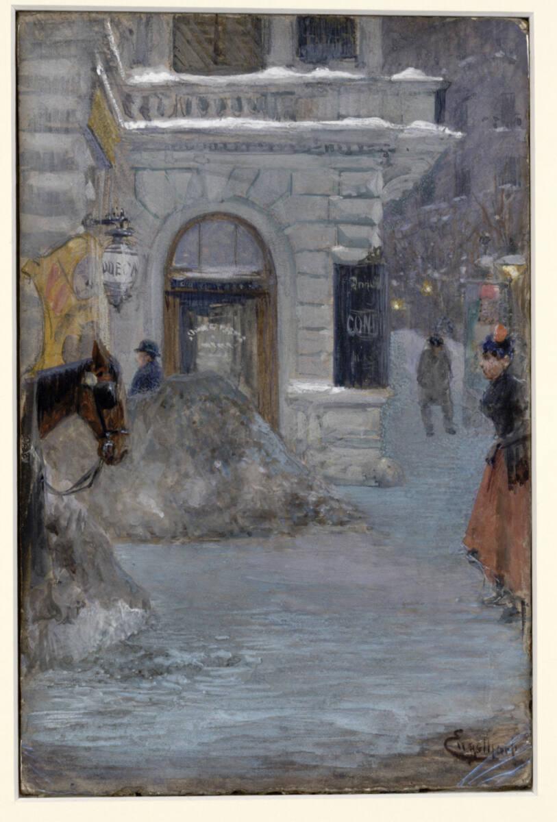 Josef Engelhart, Winterliche Straßenszene in Paris, Inv. Nr.: 41594