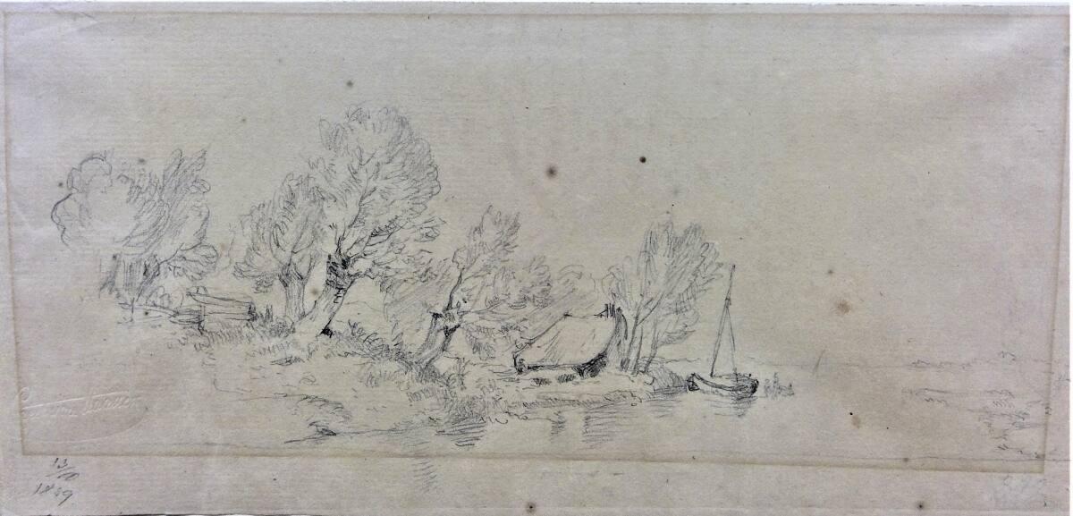Cecil van Haanen, Ufer mit Weiden, Inv. Nr.: 31708/37