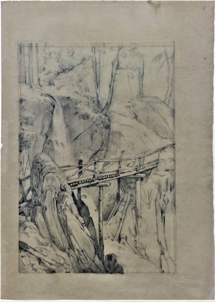 Wasserfall mit Steg, Cecil van Haanen