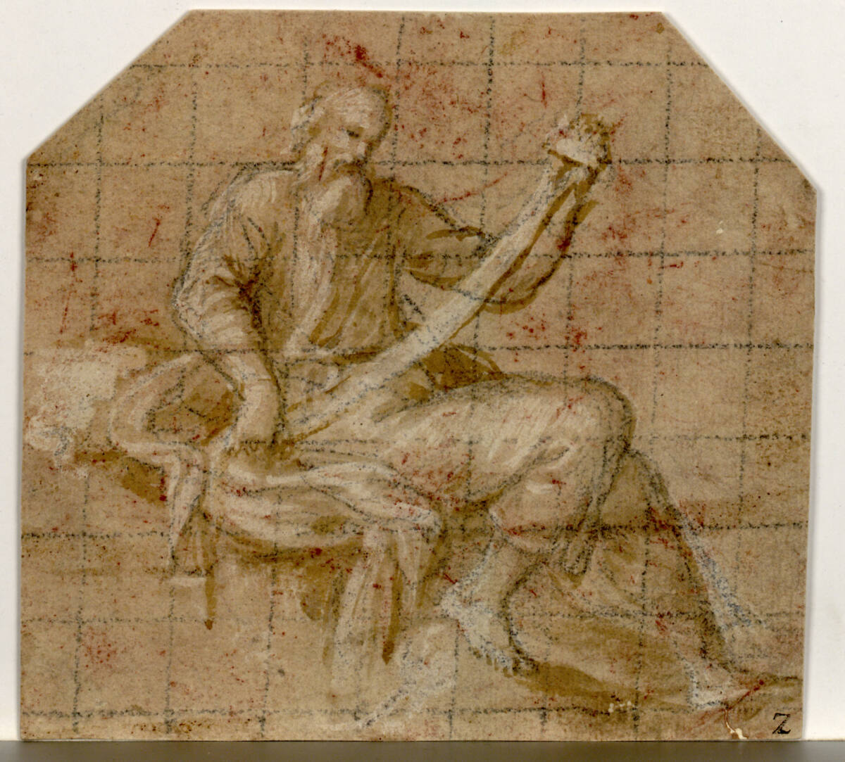 Sitzender Prophet mit Spruchband, Bernardino Campi