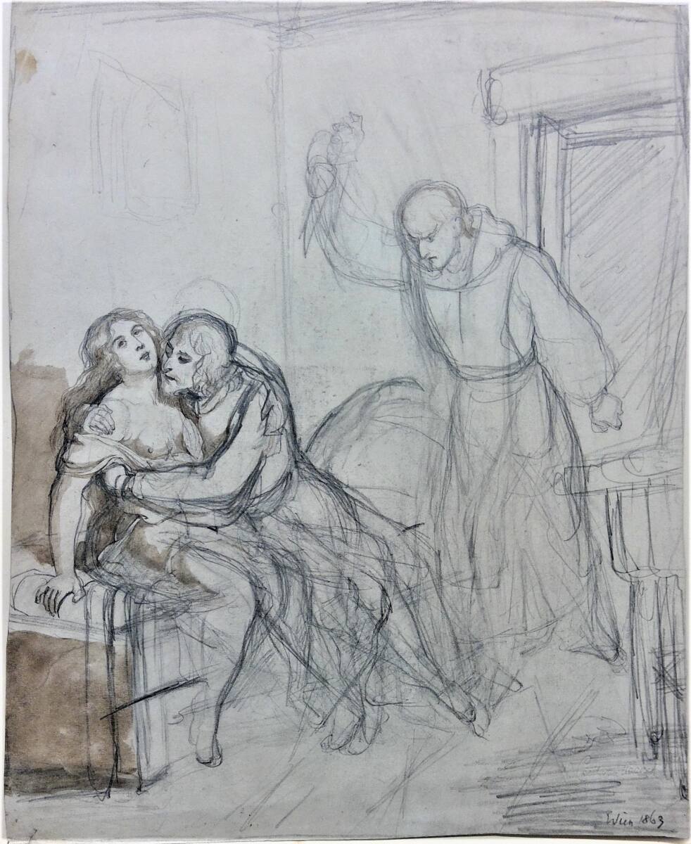 Liebesszene mit Mönch mit Dolch, Cecil van Haanen