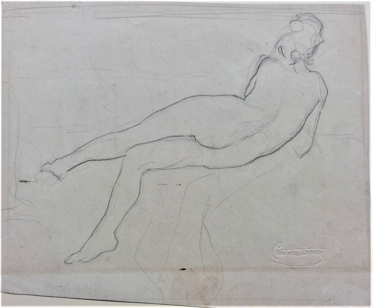 Cecil van Haanen, Liegender weiblicher Rückenakt, Inv. Nr.: 31745