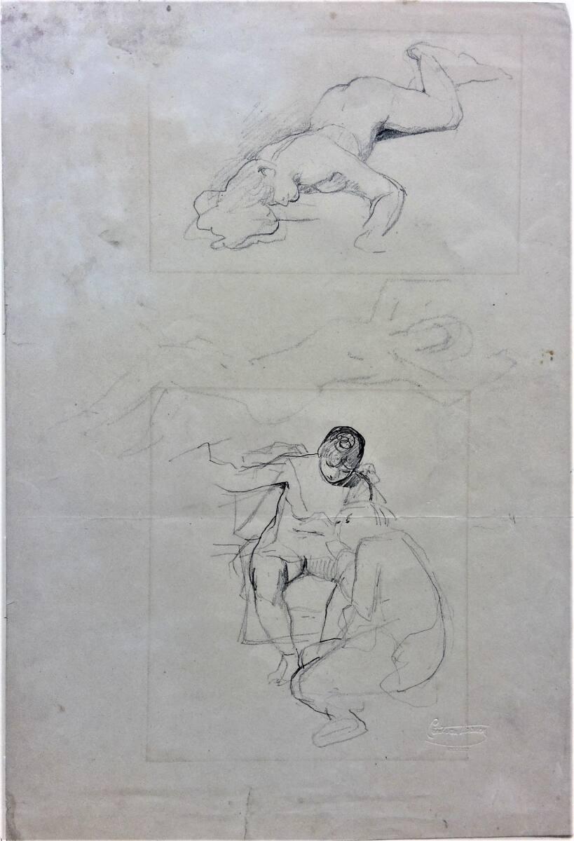 Cecil van Haanen, Studienblatt mit weiblichen Akten, Inv. Nr.: 31747
