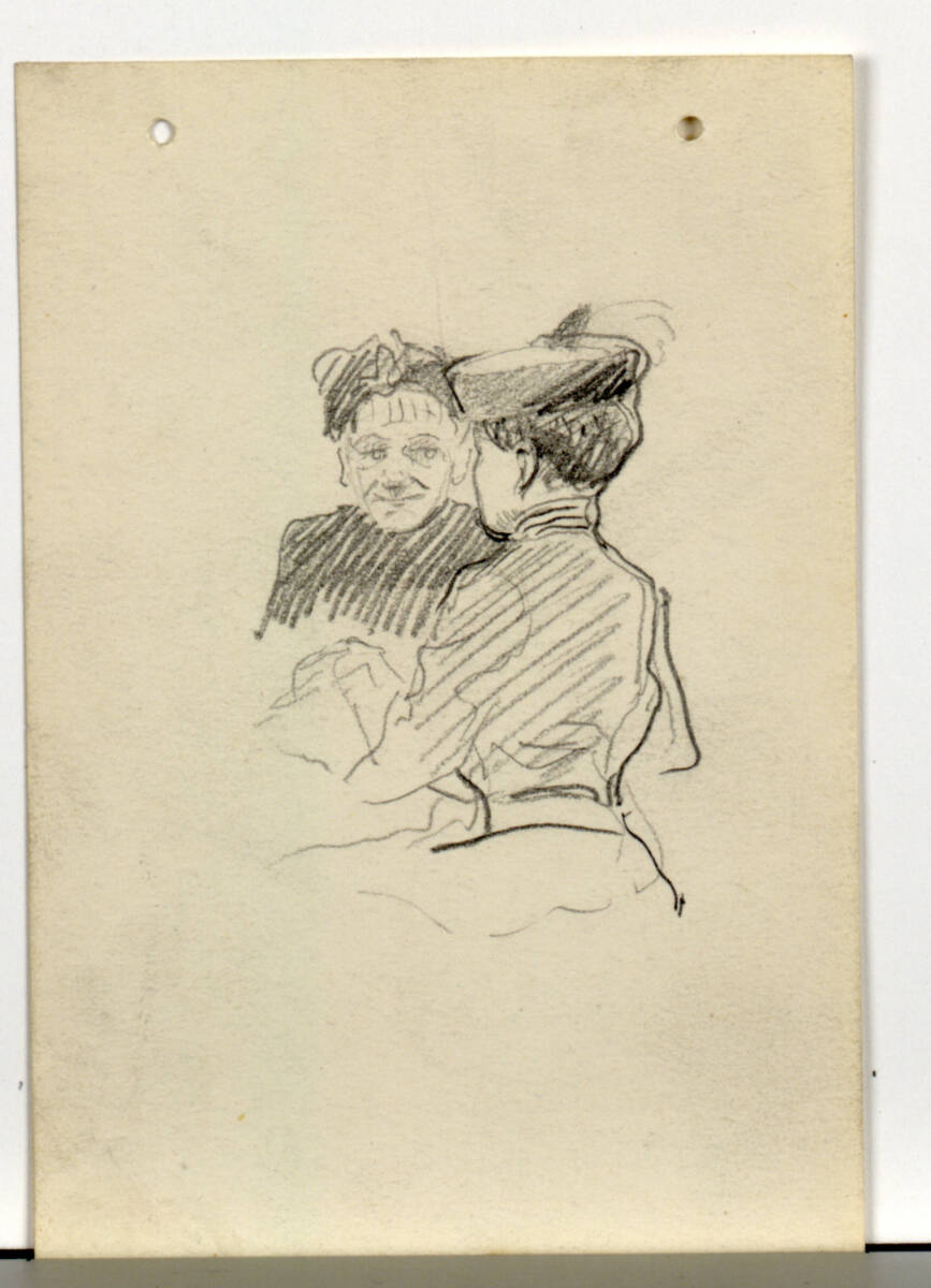 Vorder- und Rückenansicht zweier weiblicher Halbfiguren, Josef Engelhart