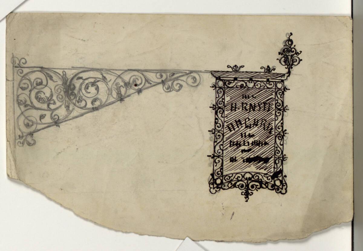Josef Engelhart, Studie für ein schmiedeeisernes Geschäftsschild, Inv. Nr.: 41793