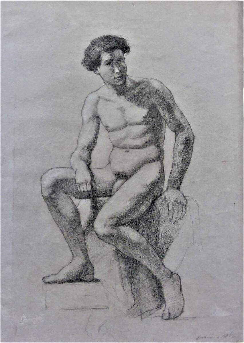 Sitzender Jünglingsakt, Cecil van Haanen