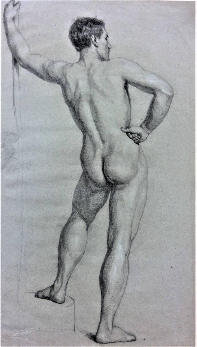 Cecil van Haanen, Stehender männlicher Rückenakt, Inv. Nr.: 32229