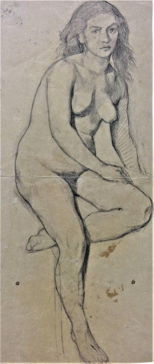 Cecil van Haanen, Sitzender weiblicher Akt nach rechts, Inv. Nr.: 32236