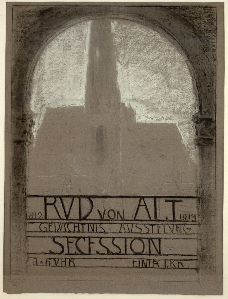 Plakatentwurf für die Rudolf Alt Gedächtnisausstellung in der Secession, Ludwig Rösch