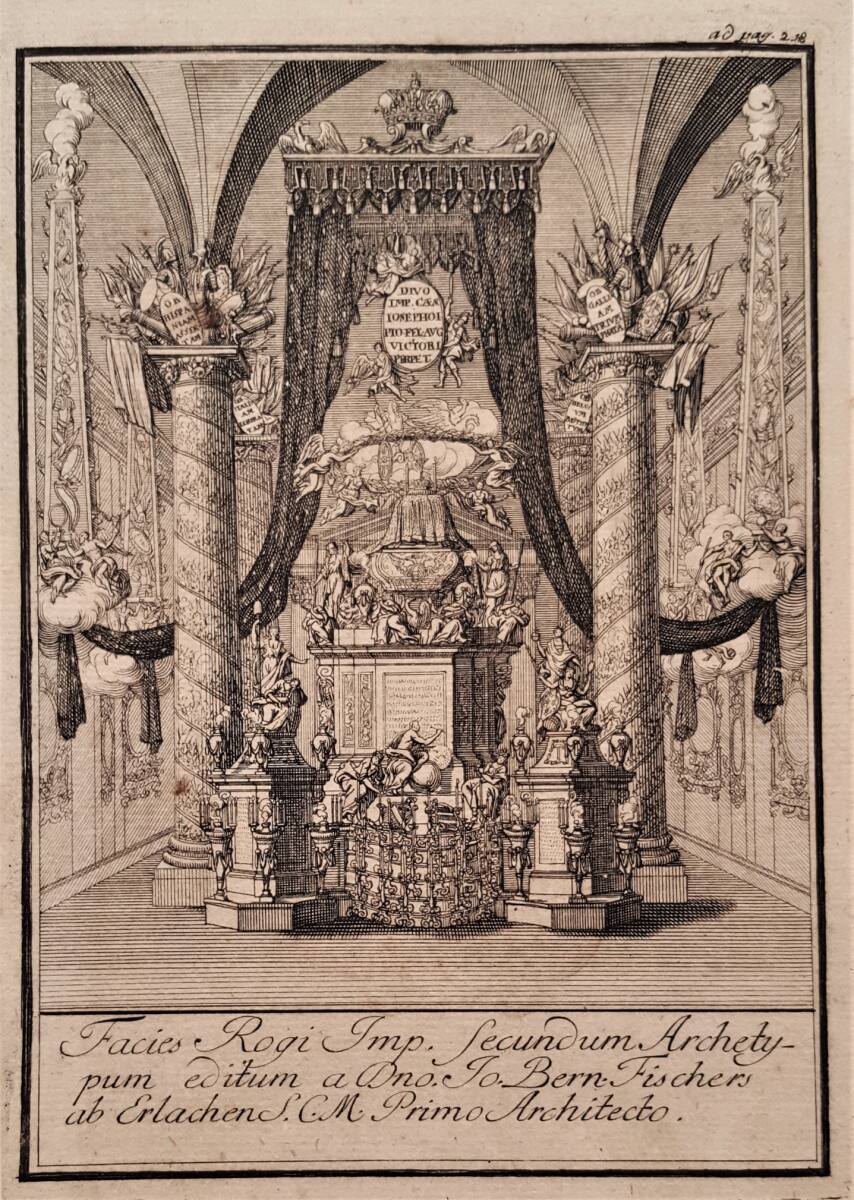 Anonym, Trauergerüst für Kaiser Joseph I. im Juni 1711 in der Augustinerkirche in Wien