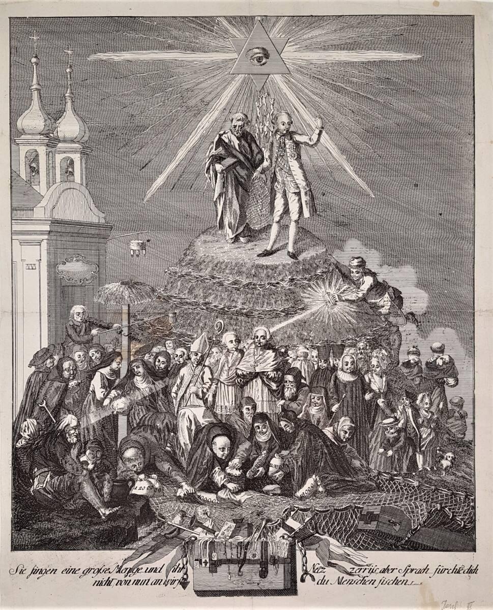 Anonym, Allegorie auf Kaiser Joseph II. als "neuer Menschenfischer", Inv. Nr.: DG2022/3/34