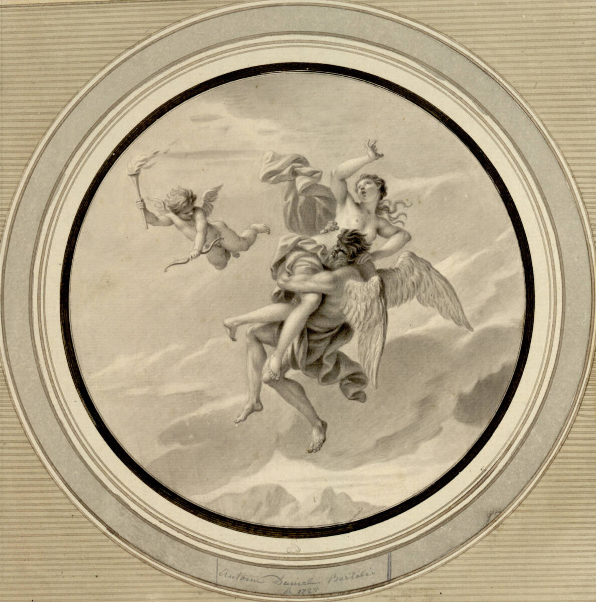 Raub der Orithyia (Tondo), Antonio Daniele Bertoli