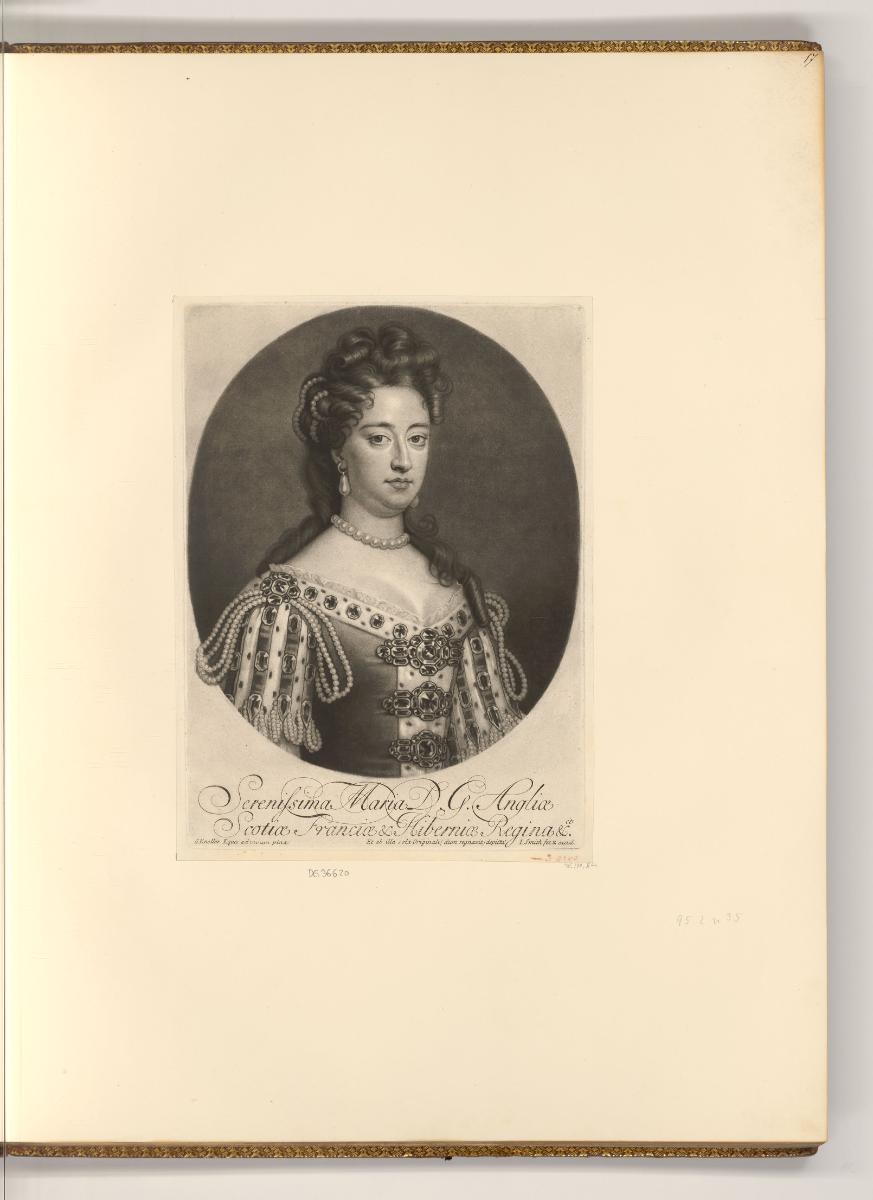 Schabblätter von John Smith, Serenissima Maria D.G. Angliae Scotiae Franciae & Hiberniae Regina…