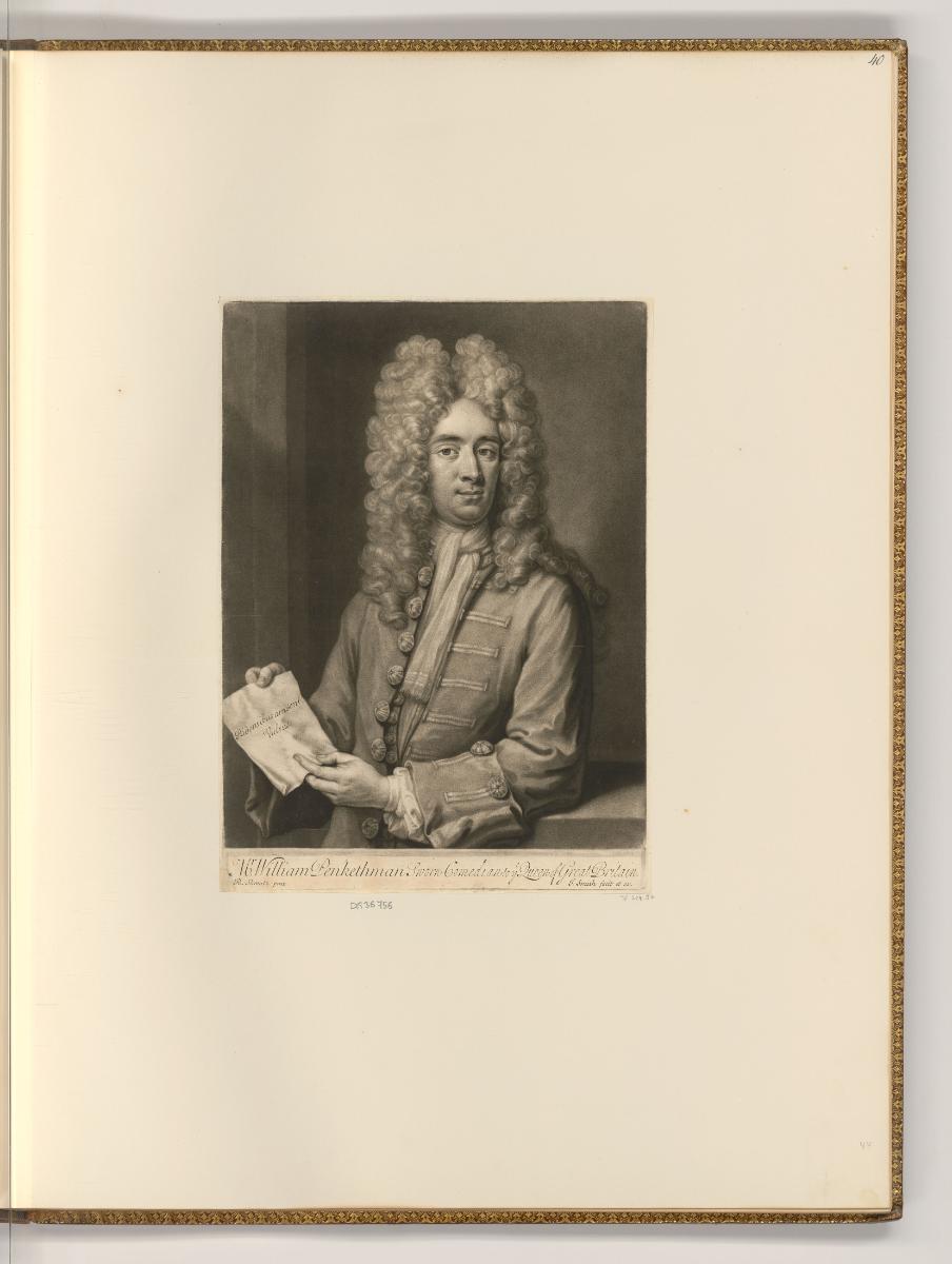 Schabblätter von John Smith, Mr William Penkethman Sworn Comedian to ye Queen of Great Britain,…