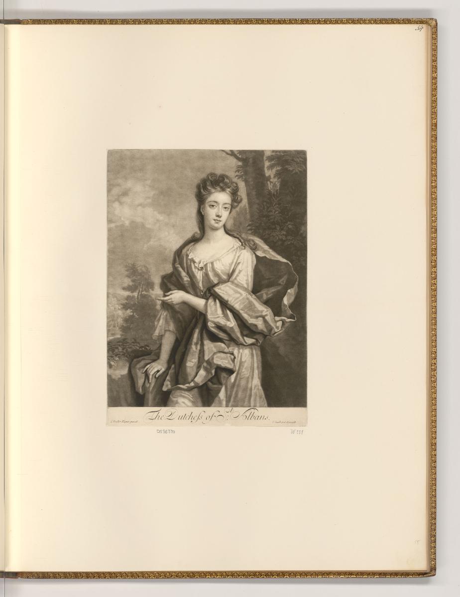 Schabblätter von John Smith, The Dutchess of St: Albans, Inv. Nr.: England nach Sektionen I/3, …