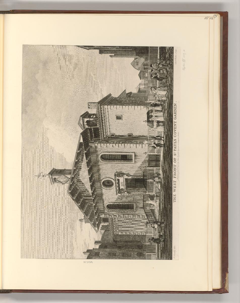 Britische Druckgrafiken des 18. Jahrhunderts, The west front of St Paul’s Church in Covent Gard…