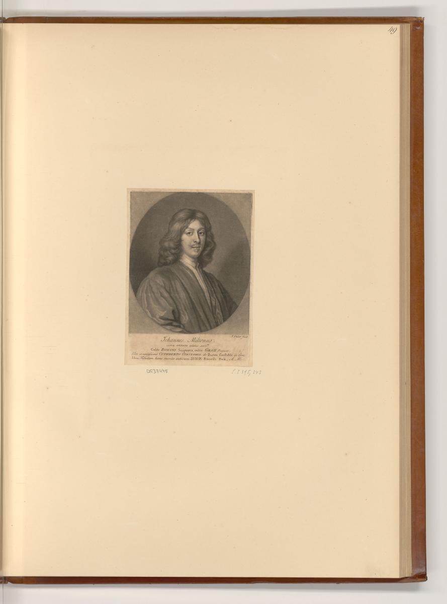 Schabblätter von John Faber, Porträt John Milton, Inv. Nr.: England nach Sektionen I/6, E/I/6/4…
