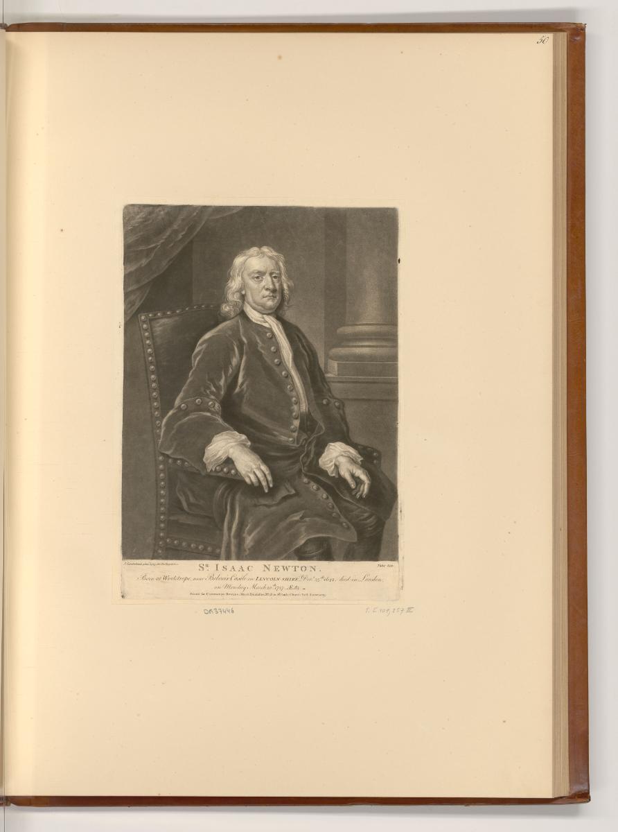 Schabblätter von John Faber, Porträt Isaac Newton, Inv. Nr.: England nach Sektionen I/6, E/I/6/…