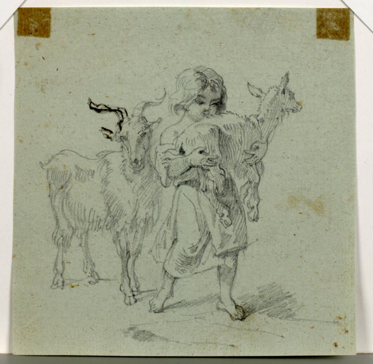 Studienblatt (Mädchen mit Ziegen), Inv. Nr.: 42763