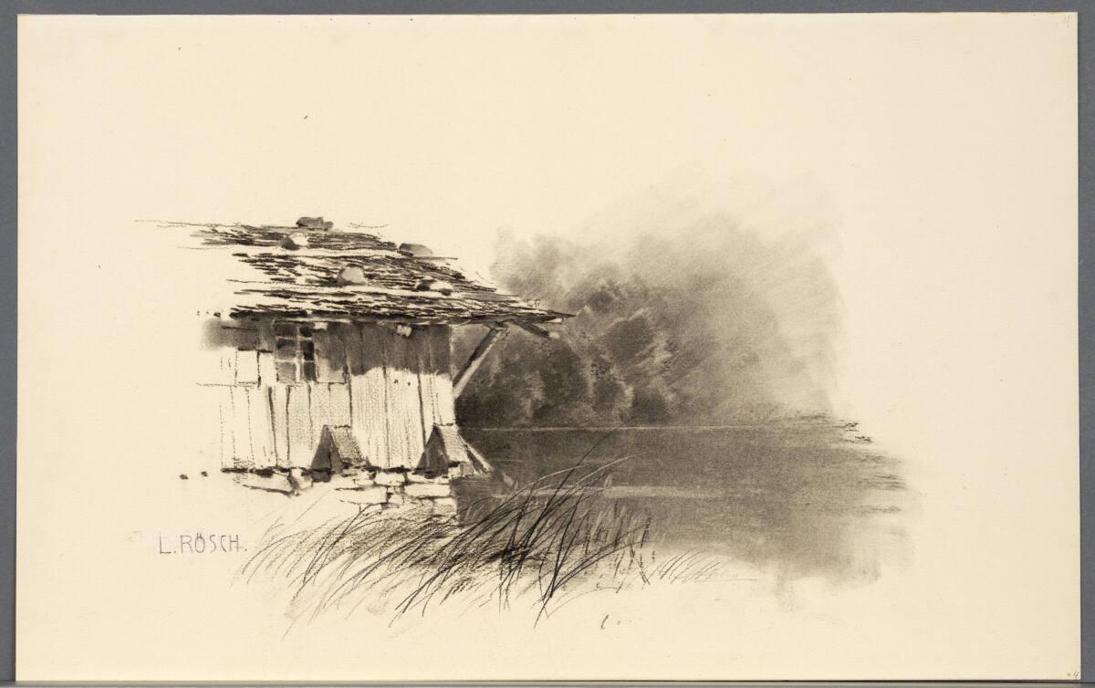 Ludwig Rösch, Landschaft mit Hütte, Inv. Nr.: 42894
