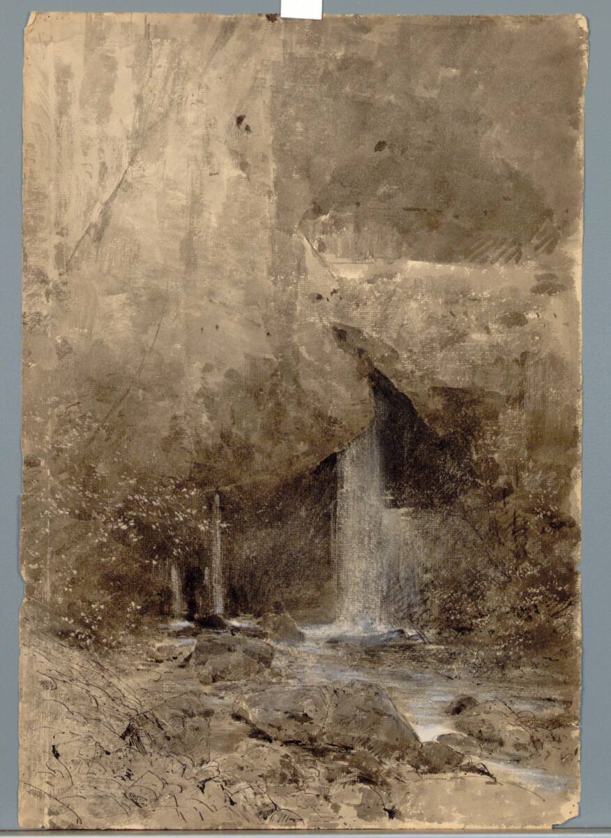 Landschaft mit Wasserfall, Ludwig Rösch
