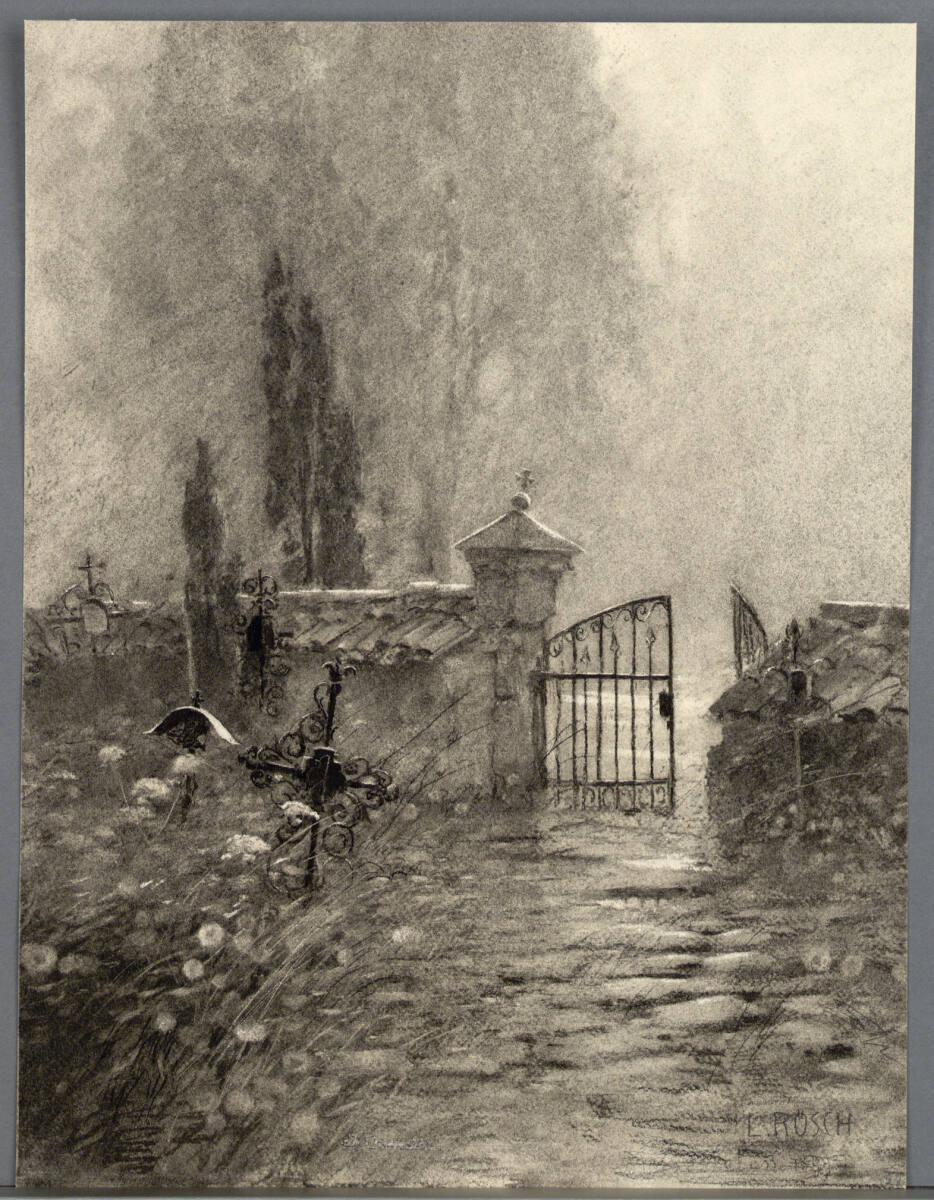 Friedhof mit Eingangstor, Ludwig Rösch