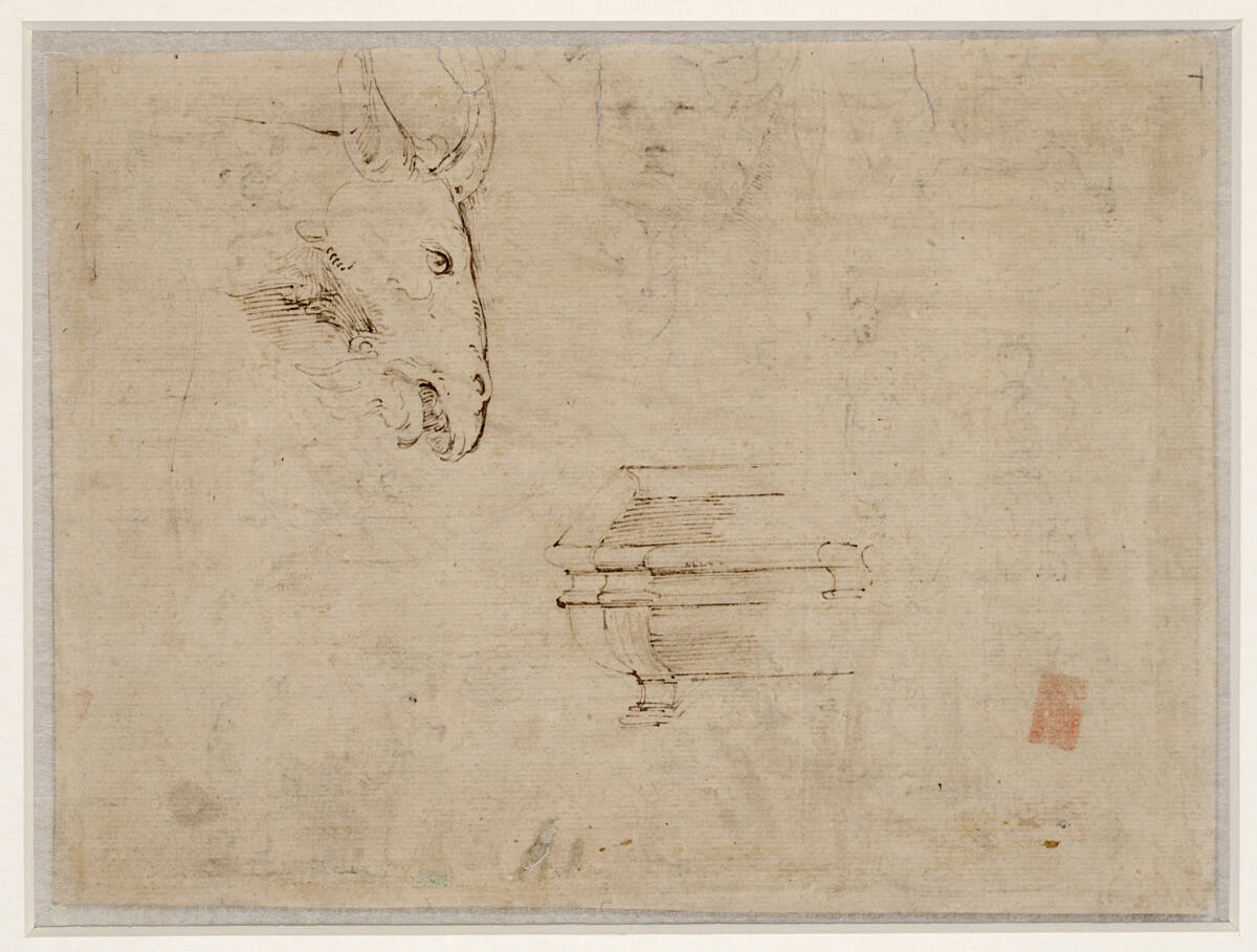 Kopf einer Ziege, Brunnenwanne, Giulio Romano, 1520–1524