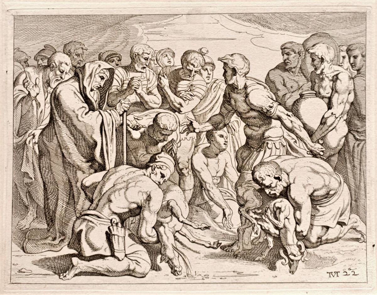 Odysseus opfert dem Hades