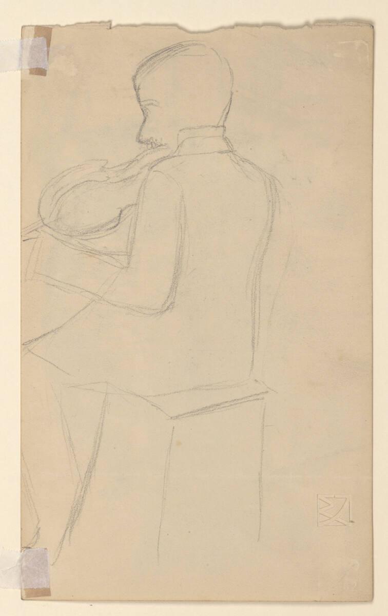 Maximilian Kurzweil , Sitzender Geiger in Rückenansicht, Inv. Nr.: 43188v