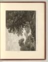 Britische Druckgrafiken des 18. Jahrhunderts, Flusslandschaft mit Bauernhaus und kleinem Wasser…