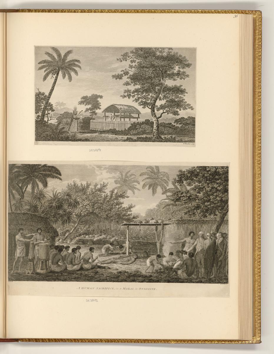 Druckgrafiken von William Woollett, Zeremonie; Zeremonie mit Menschenopfer, Inv. Nr.: England n…