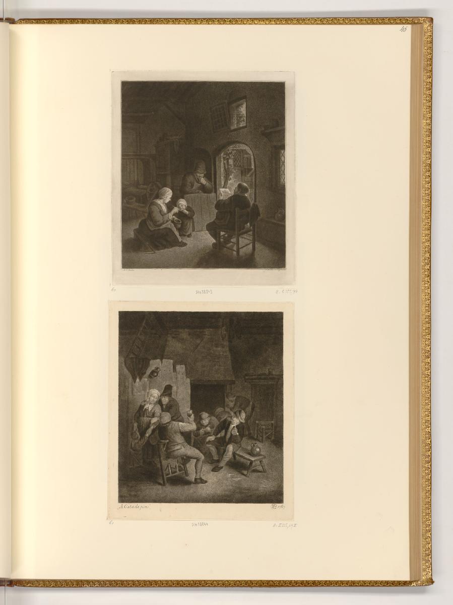 Druckgrafiken von William Baillie, Interieur mit Bauernfamilie; Interieur eines Gasthauses, Inv…